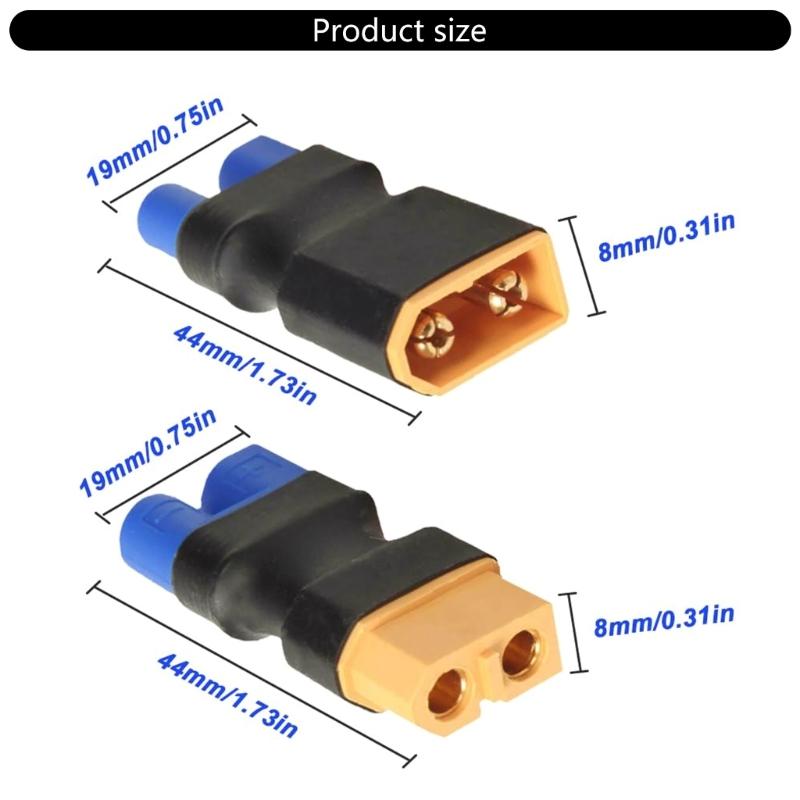Confezione da 6 Adattatori Connettori XT60 EC5 Senza Saldatura per Droni FPV Modelli