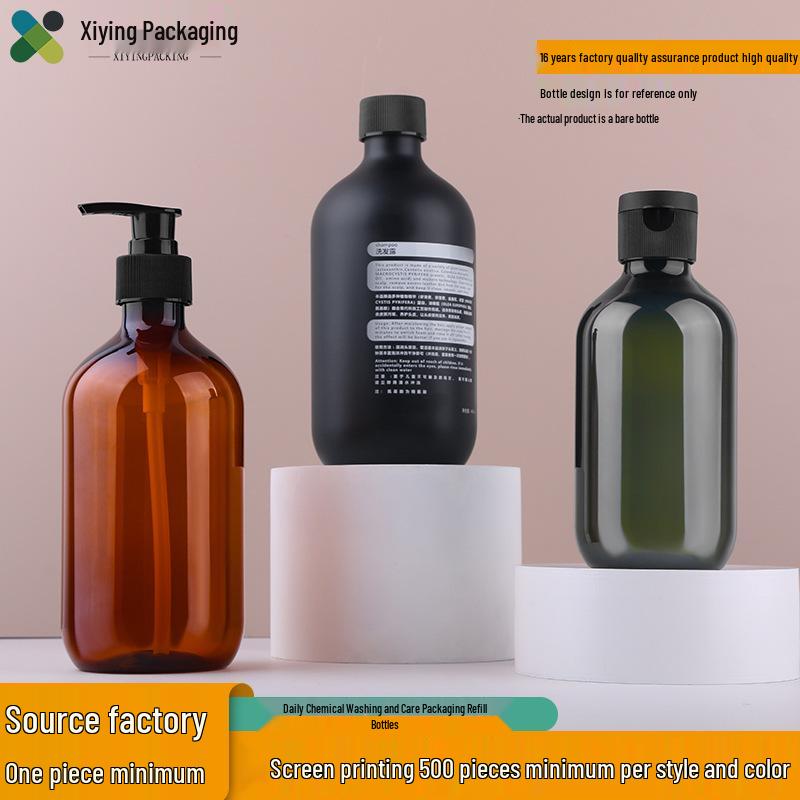 300ml & 500ml Empty Shower Gel & Cosmetic Lotion Refill Bottles 300ml with flip cap; amber; PET