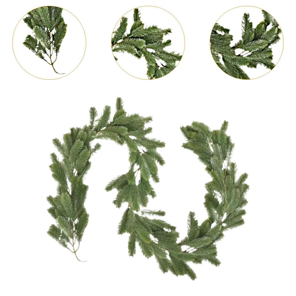 Pine Garland Length 200cm Decorations Artificial Green Garland Green Christmas Garland for Holiday Mantel Party Wreaths Wedding