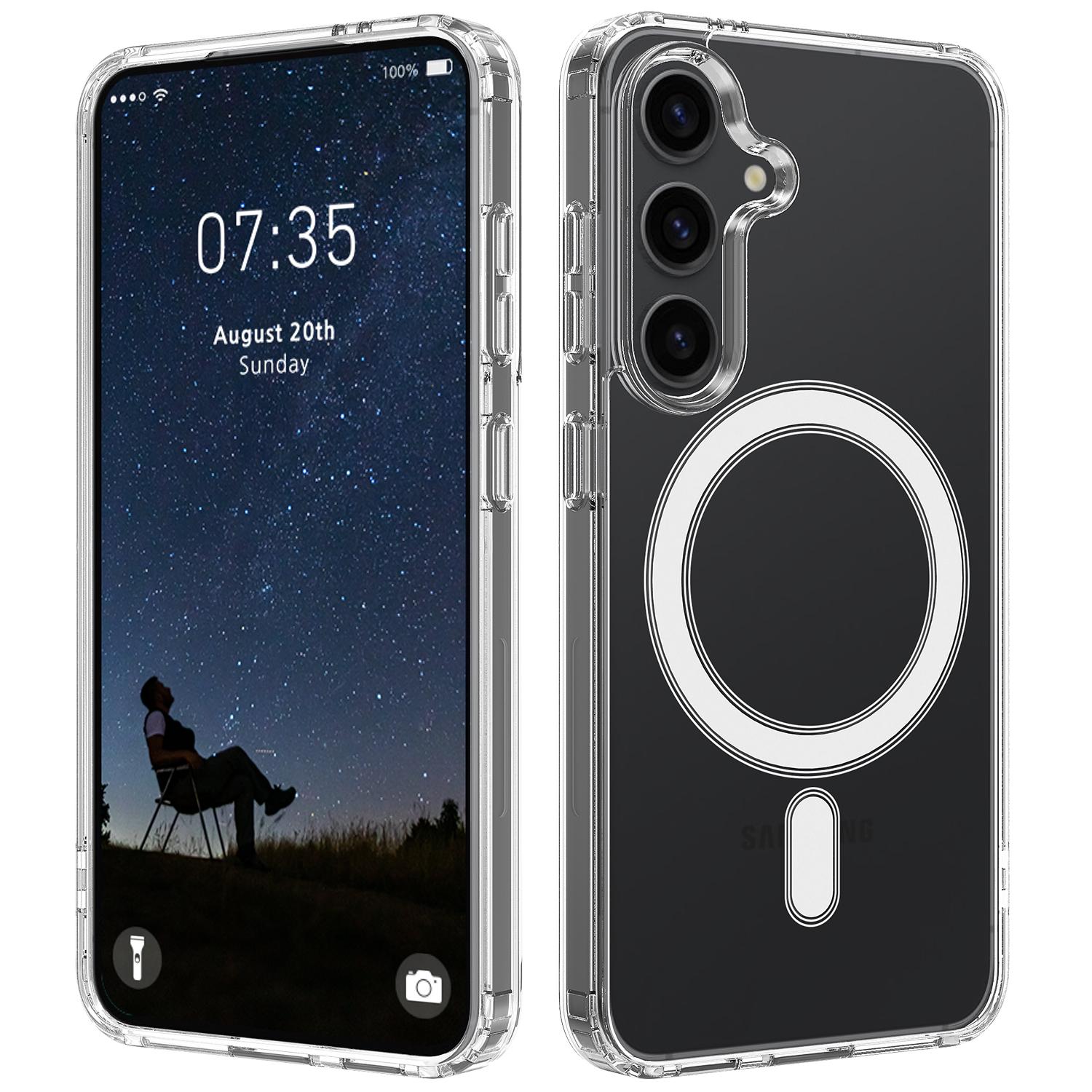 

For Samsung Galaxy S25+ Clear Case TPU+Acrylic Magnetic Phone Cover Compatible with MagSafe Style A