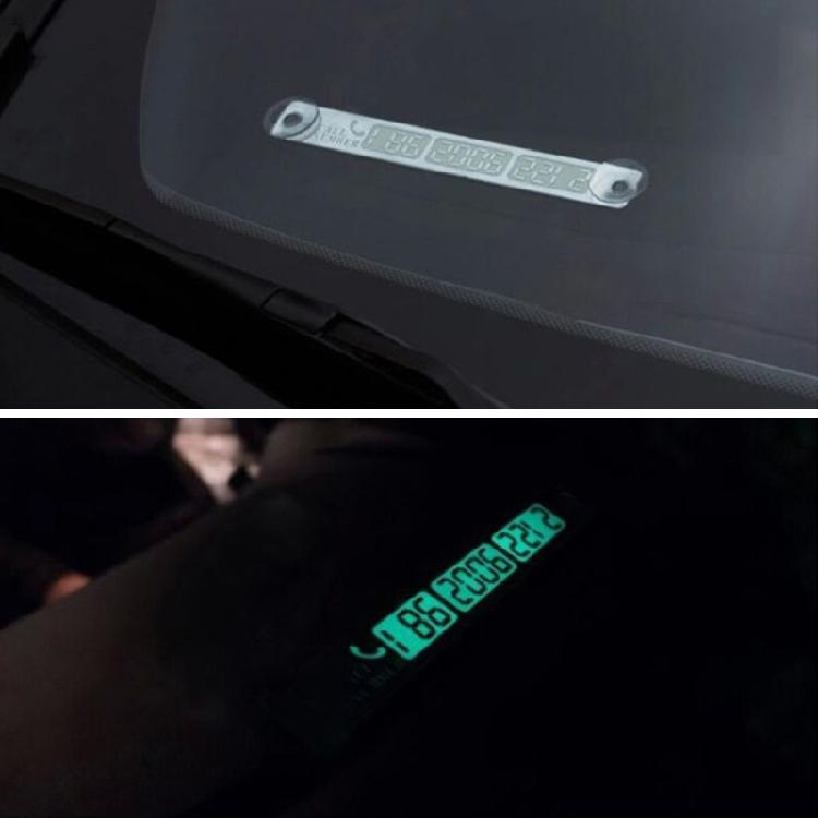 Luminous SUV Temporary Parking Card Hide Phone Number Plate Car Ornament Decor