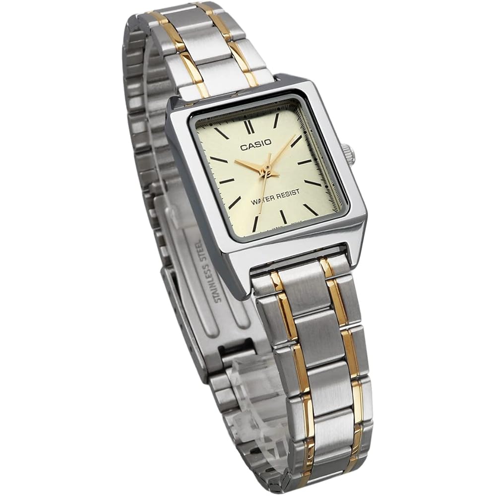 Casio Standard Quartz Women's Watch LTP-V007SG-9E Silver Gold Metal Band International Model