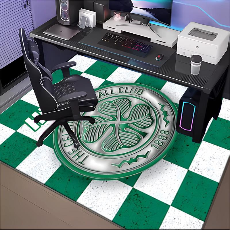 Custom Name Celtic Football Crest Rug Game Carpet, Floor Mat for Bedroom Living Room Entryway Rug, Home Decor Idea Gift for Christmas Birthday