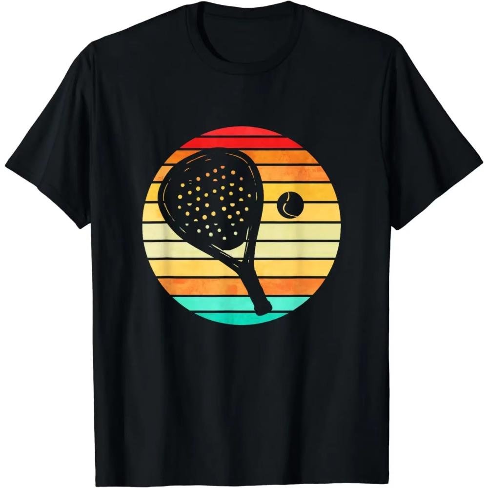 Padelový hráč Dárek pro trenéra pro trénink padelového tenisu Vintage tričko Unisex Streetwear Pánské oblečení Camiseta Hombre