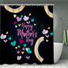 Happy Mother'S Day Shower Curtain Set With 12 Hooks --Shower Curtain, Bath Mat, Toilet Seat Cover And U-Shaped Rug -- Machine