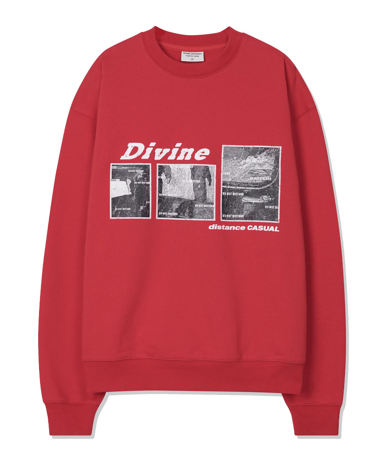 Divine Distance Disturbance Frame Sweatshirt [Red] M