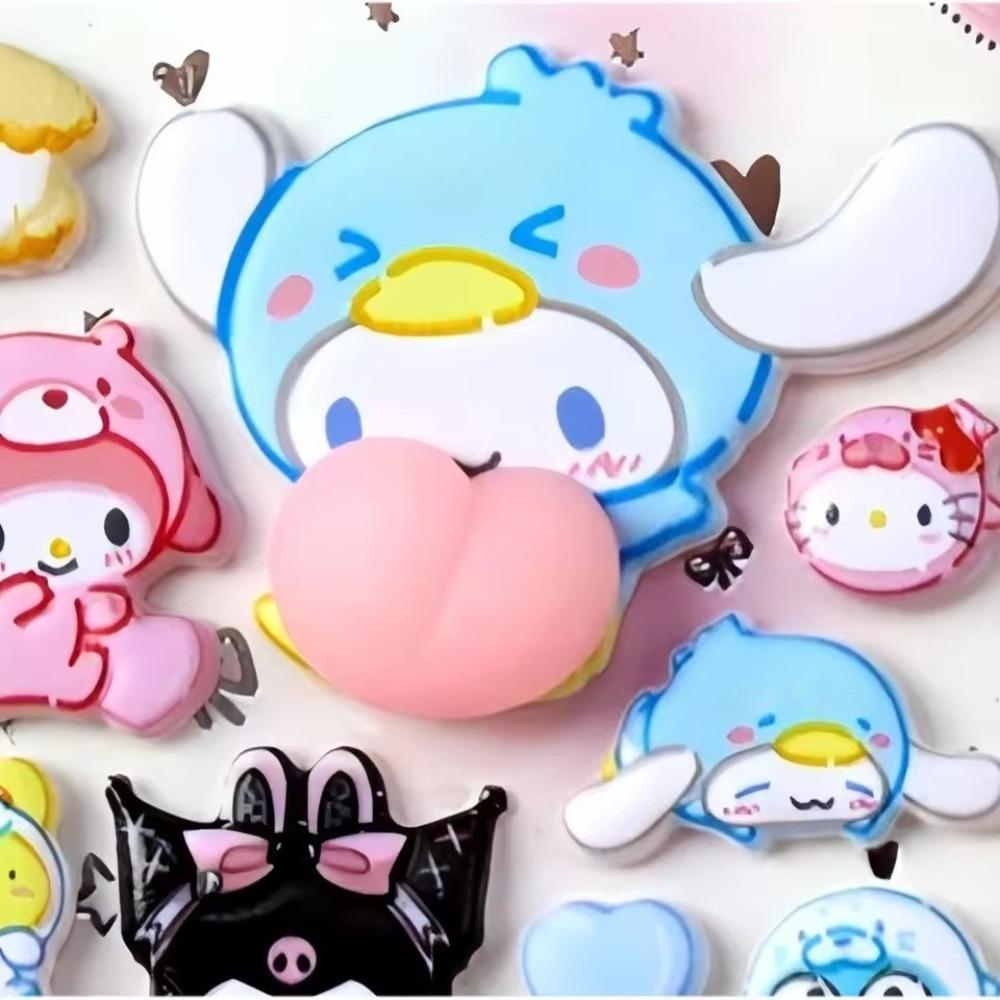 3pcs Funny Sanrio Happy Buttocks Stickers Kuromi Melody Creative Soft Pinched Decompression Toy Decals for Phone Notebook Laptop