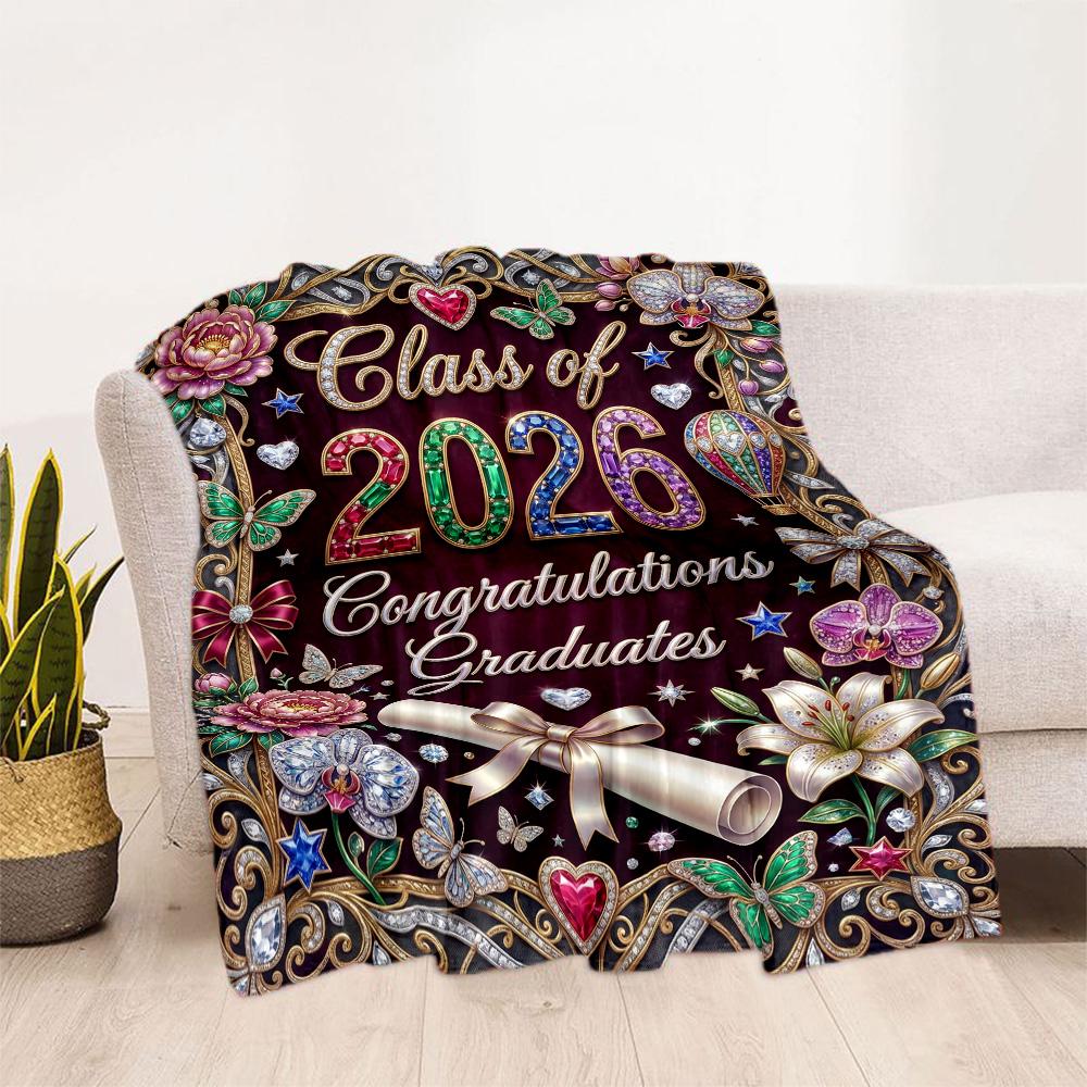 Graduation Motivation Blanket Comfortable Great for Office Seaside Couch Four Seasons Universal Stylish Decor