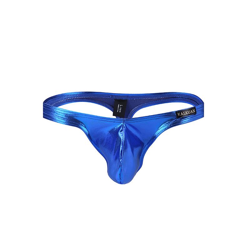 Pánská tanga Sexy spodní prádlo Pánské spodky z umělé kůže G-string tanga Gay kalhotky