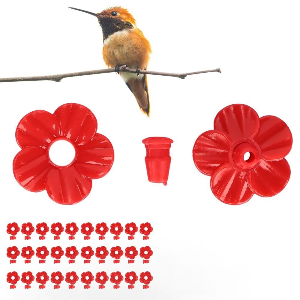 30 Sets Multicolor Bird Feeder Replacement Flowers Plastic Hummingbird Feeder Parts Hummingbirds красный