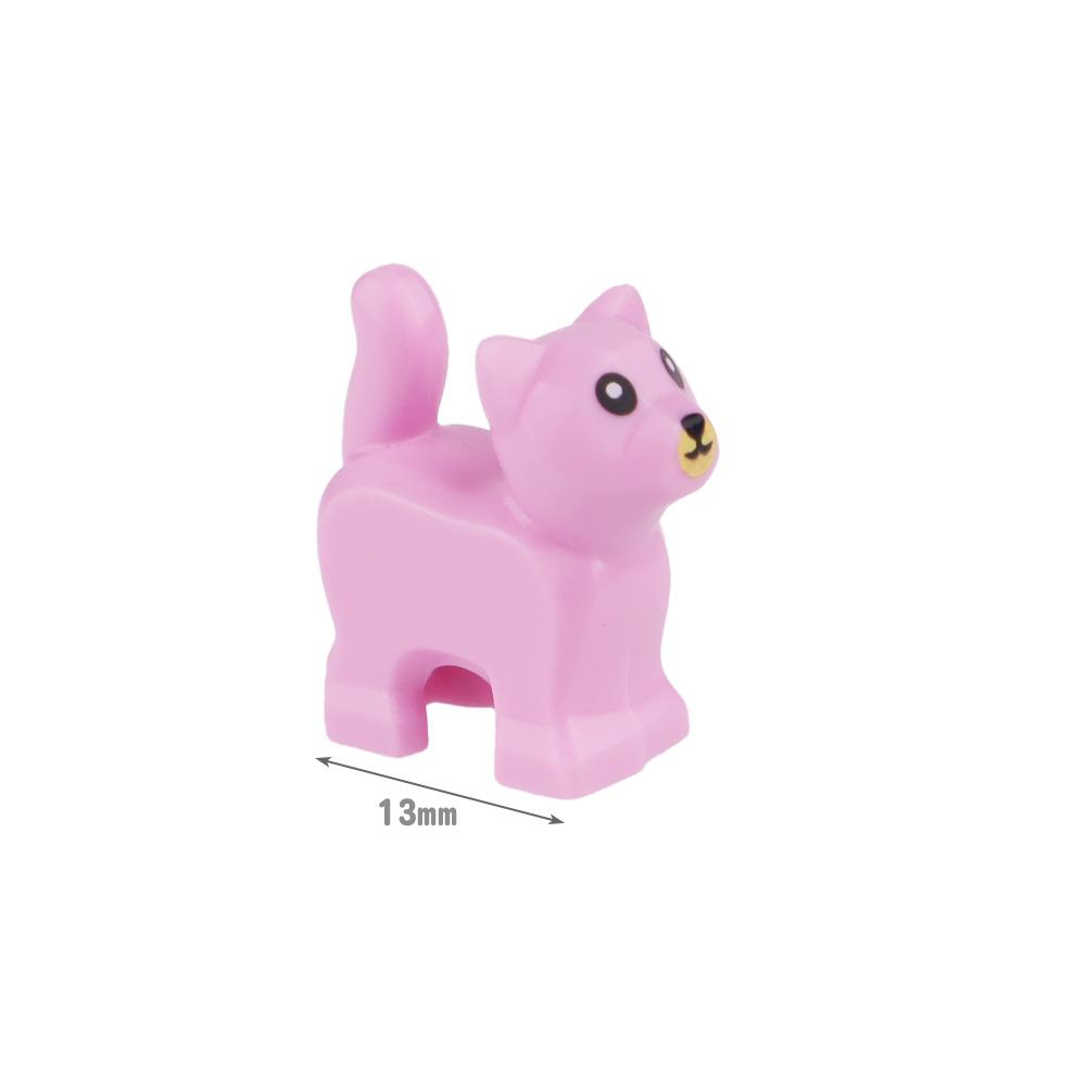 Cute Animals Cat Baby Kitten 80686pb01 Standing with Black Mouth Nose and Eyes Pattern Building Block Toys MOC Kids Toys
