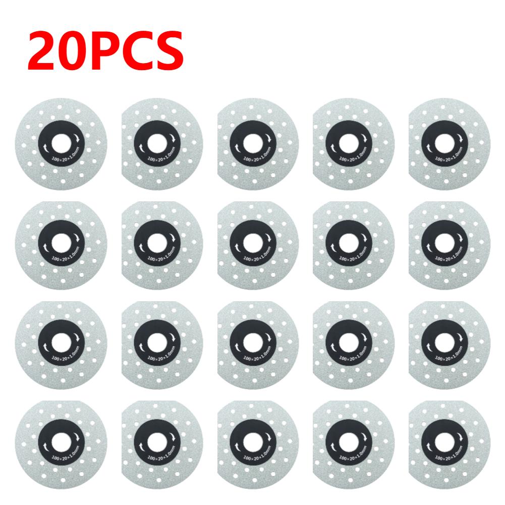 1-20X 100mm Cutting Blade Porous Widened Diamond Rock Slabs Cutting Disc Slate Flat Grinding Cutting Blade Ultra-thin Saw Blade