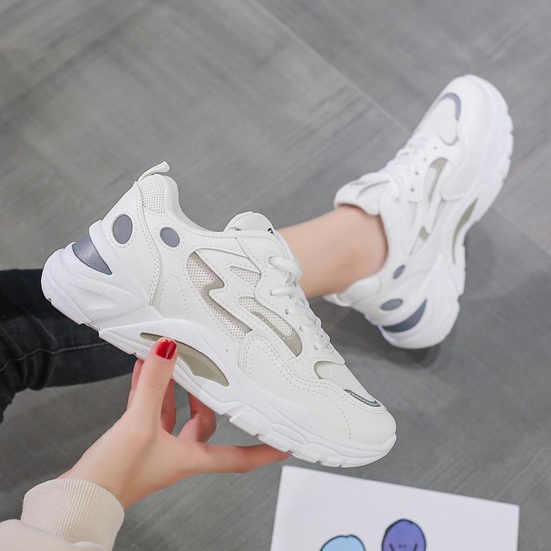 Daddy women's shoes tide 2025 autumn new versatile Internet celebrity Xiaobai mesh breathable casual sports shoes 811-1