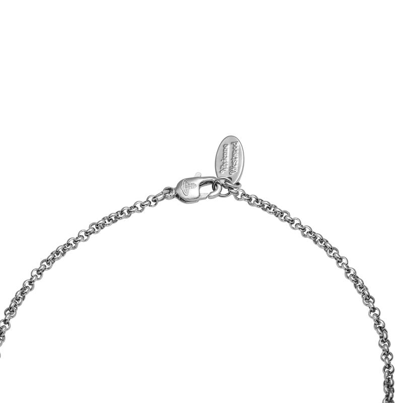 Vivienne Westwood New Petite Orb 3D Transparent Saturn Pendant Necklace Men necklace Silver 630203A1-02P296-CN