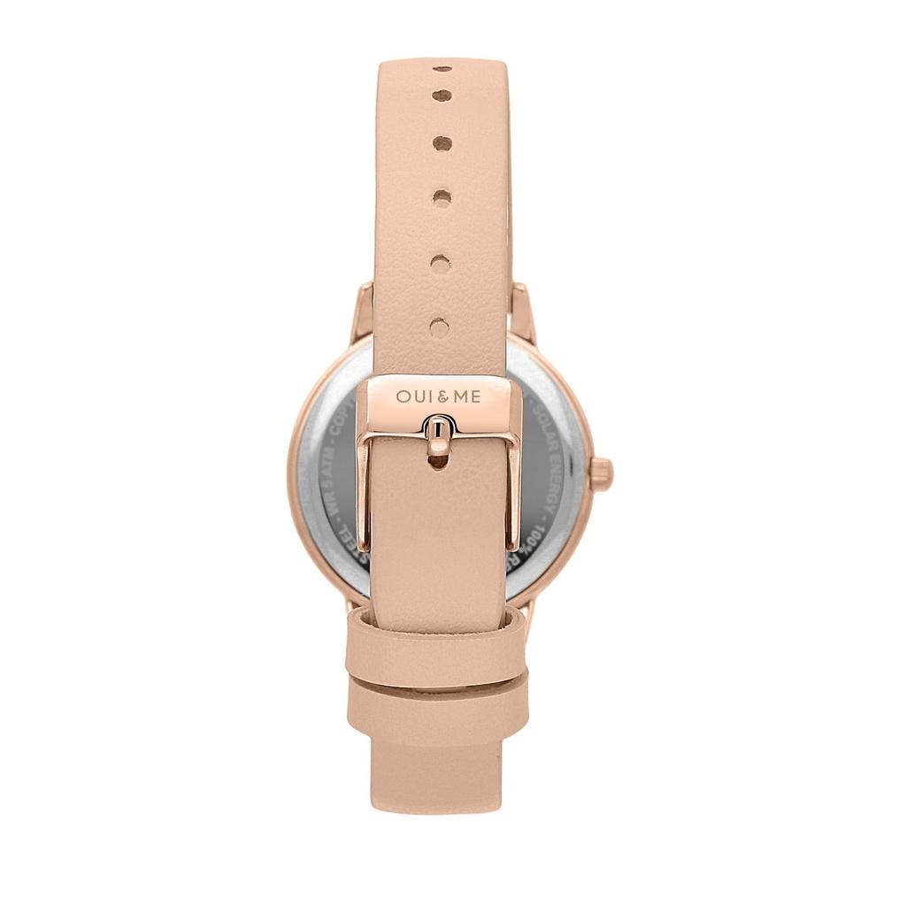Oui & Me Fleurette Pink Leather Strap Rose Gold Dial Quartz ME010378 Women's Watch