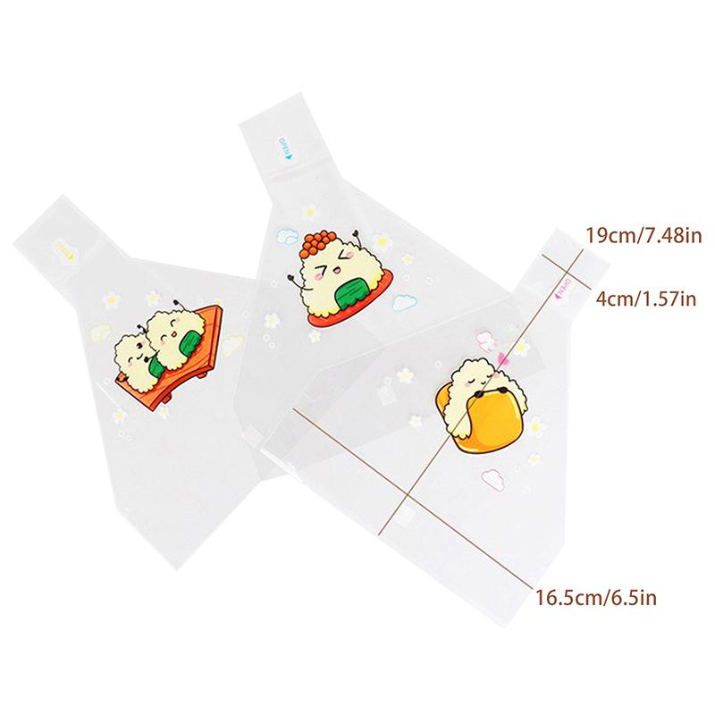 100Pcs Lovely Cartoon Triangle Rice Ball Packing Bag Seaweed Onigiri Sushi Making Mold Tools Bento Accessories