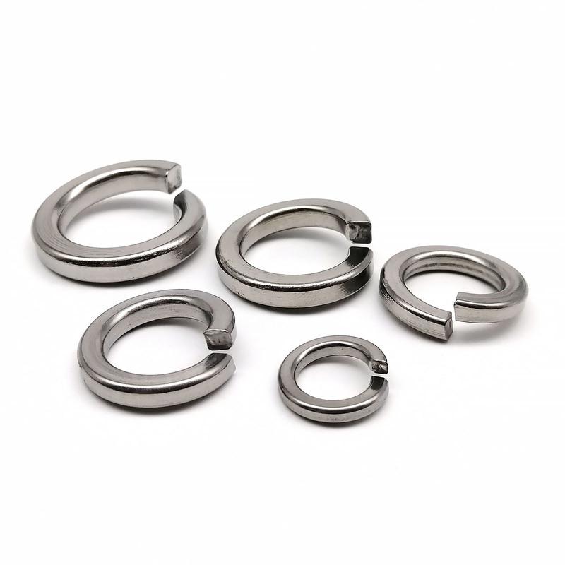 304 Stainless Steel Spring Split Lock Washer Elastic Gasket M1.6 M2 M2.5 M3 M3.5 M4 M5 M6 M8 M10 M12 M14 M16 M20 M24