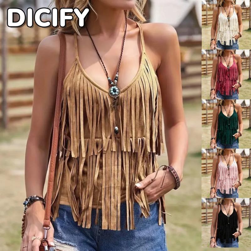 DICFY Women's Fashion Casual Sleeveless U-Neck Blouses & Shirts