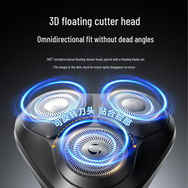 2025 Portable Rechargeable Men's Three-Head Electric Shaver - Wet & Dry, Body Washable