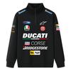 Ducati Corse MotoGP Racing Half-Zip Sweatshirt, Men Women Black Oversized Streetwear Pullover with Full Sponsor Print