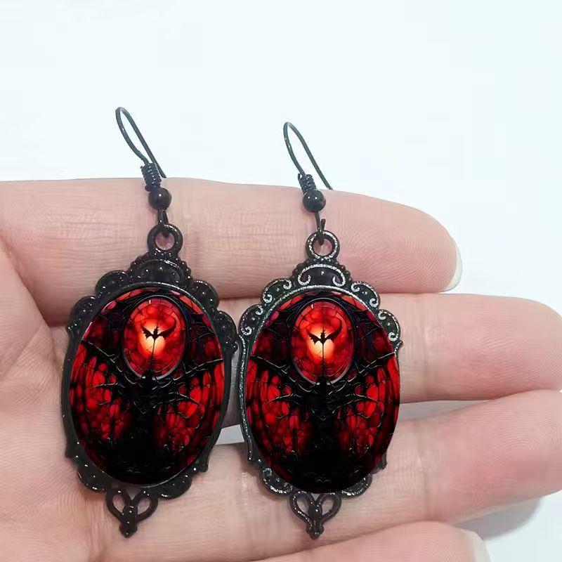 Cruce Gotică Vintage Corbi Cercei de Halloween Cercei Ornament