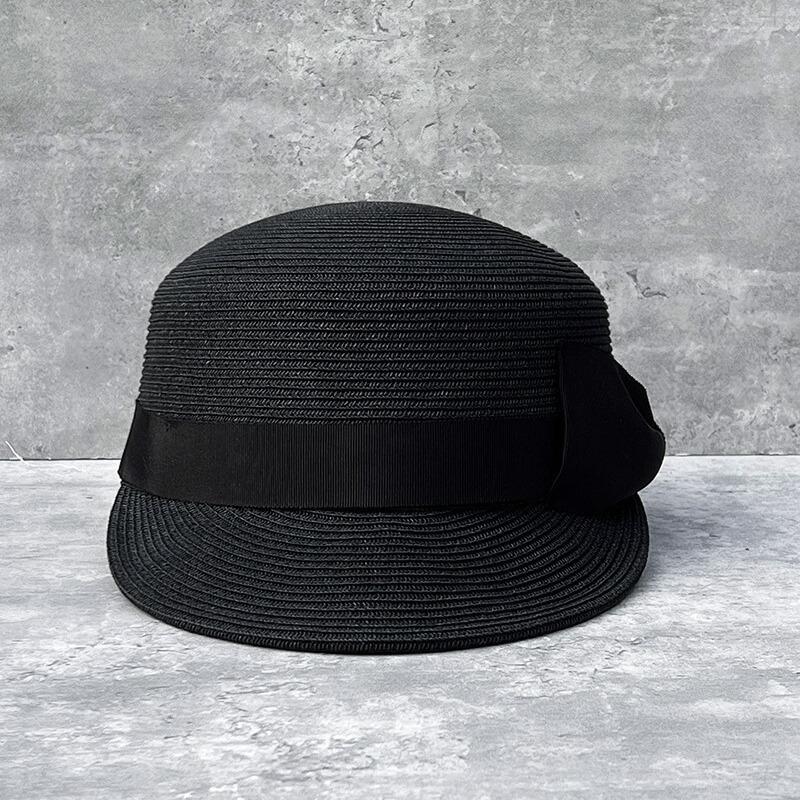 Face Small Age-Reducing Bow Dome Straw Cap Women'S Summer Straw Hat Travel Sun Protection Shade Baseball Hat