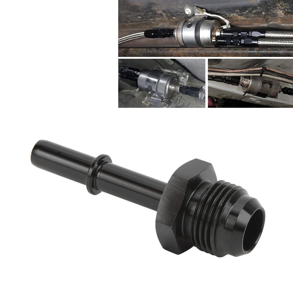 Quick Disconnect EFI Fitting Adapter Push On Aluminum Alloy Black Anodized Finish for Fuel Filter Rail Feed Port