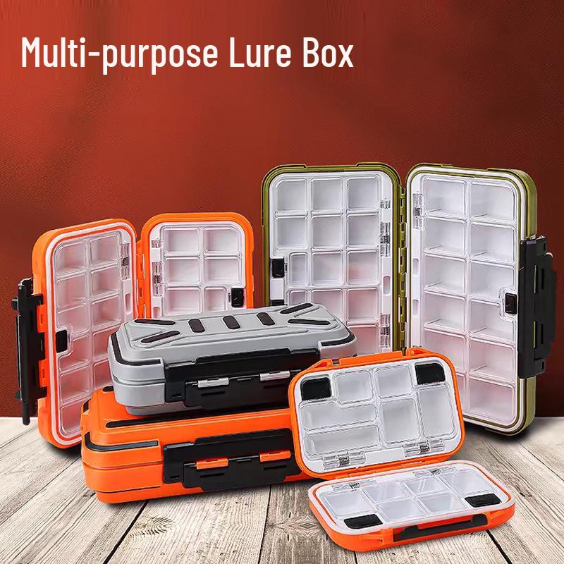 Waterproof Multi-Compartment Lure Box for Fishing Hooks, Lures, Pins, and Small Accessories.