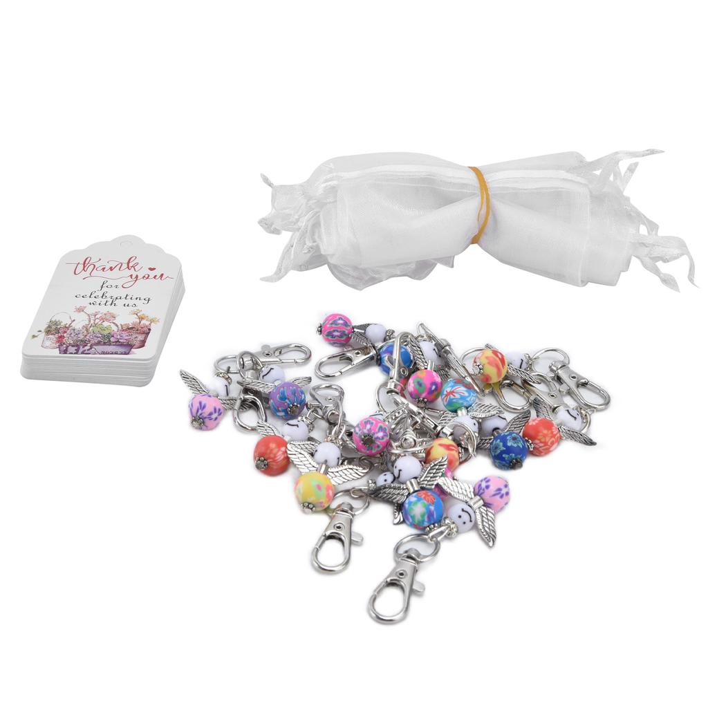 20 STÜCKE Niedliches Schlüsselanhänger-Set mit Karten Geschenktüten für Babyparty Brautparty Hochzeit Anhänger Partygeschenke