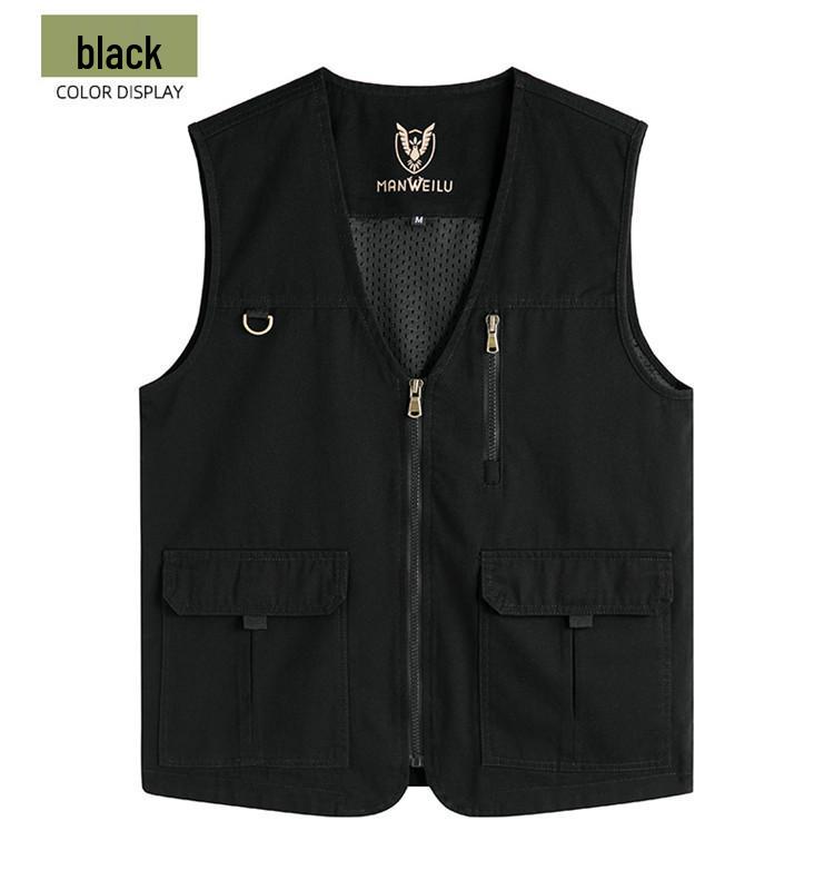 Men's High-End Mountain Style Outdoor Vest - Pure Cotton, Fishing & Camping Gilet Jacket
