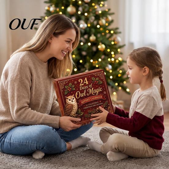 Countdown to Christmas Calendar Village Advent Calendar, 24-Day Set with Collectible House Holiday Ornament, 2D Acrylic Tabletop Decor, Gift for Kids