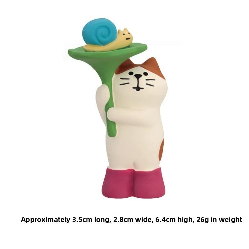 

Resin Cat Frog Miniature Style Creative Decor Collectible Gift For Home Office Style A