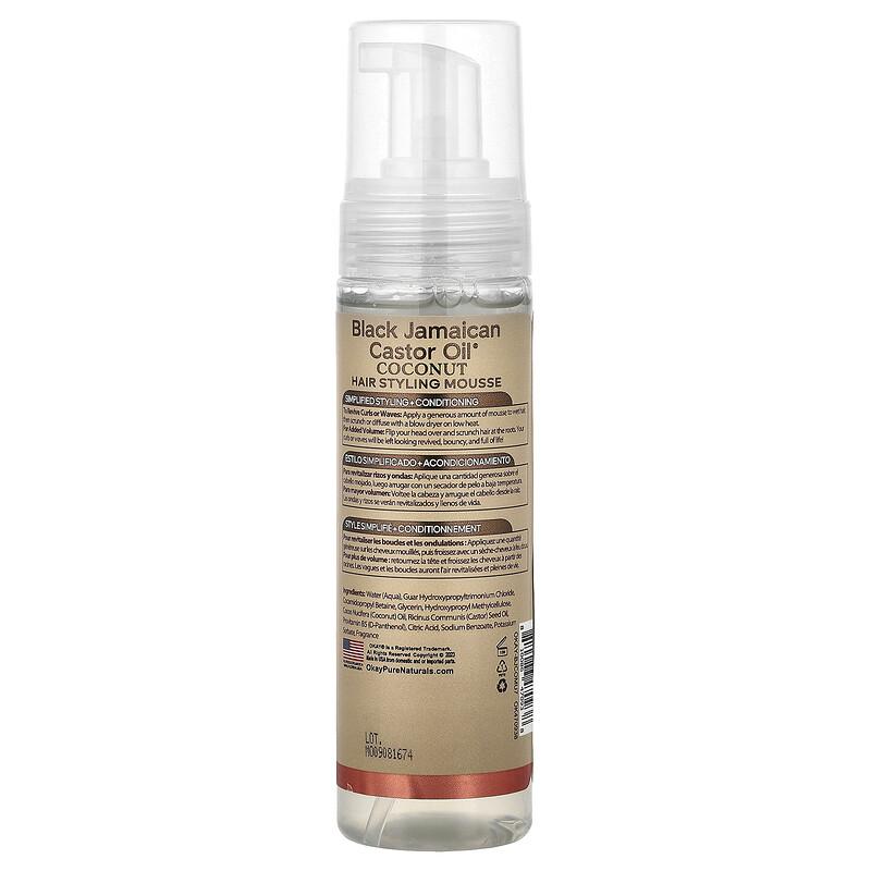 Black Jamaican Castor Oil®, Hair Styling Mousse, Flexible Hold, For Dry & Damaged Curls, Coconut, 7.5 Oz (221 Ml)