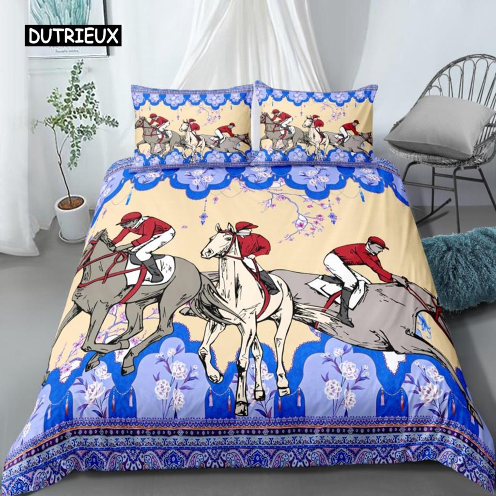 Soft SkinFriendly Horse Size Cowboy Animal for Kid Boys Girls Polyester Abstract Dream Catcher King Quilt