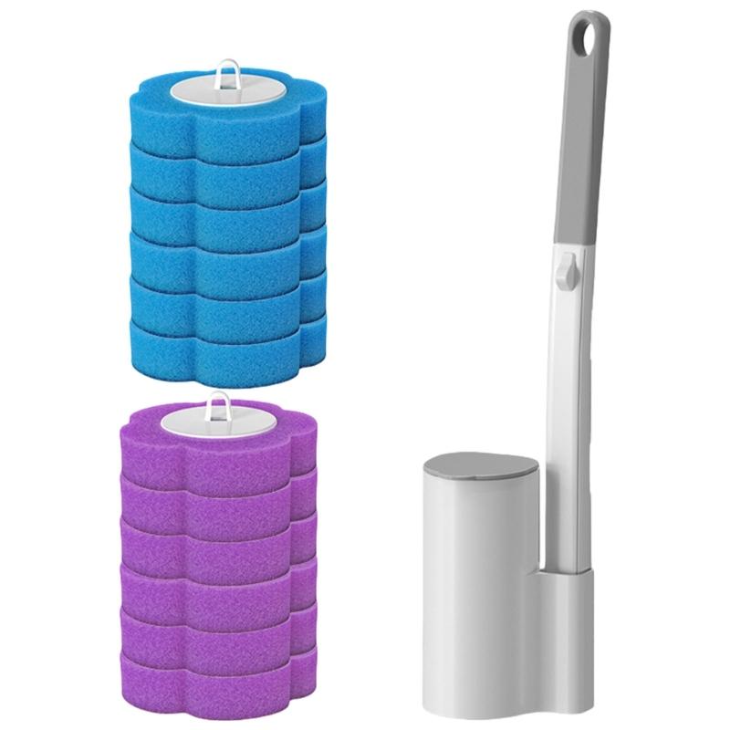 Toilet Wand Holder Designed for Convenient Use and Easy Maintenance Toilet Brush and Holder with Cleaner Refills