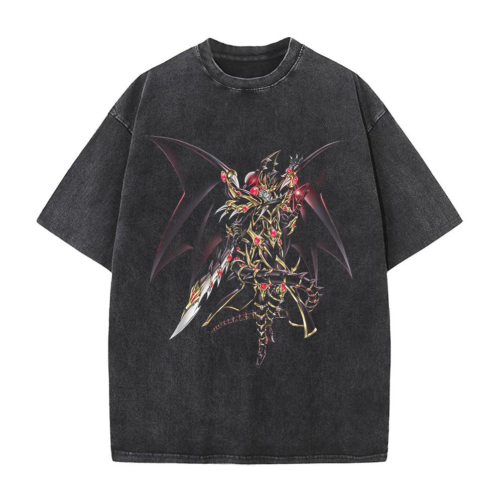 2026 Hot Sale Anime Yu-Gi-Oh! Dark Magician T-shirt Summer Short Sleeve Cotton Tee Shirt Trendy Vintage Washed Oversized Tops Men Women Clothing L