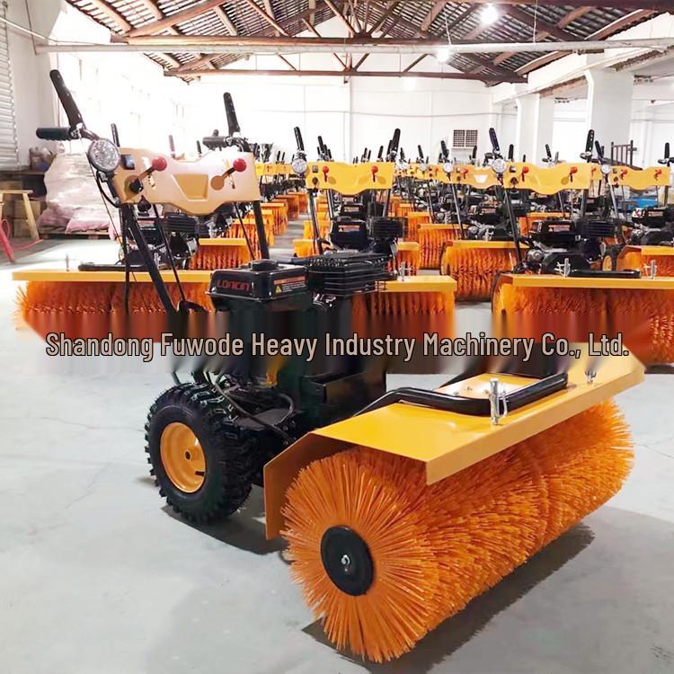 Compact Multi-Functional Self-Propelled Crawler Snow Sweeper with Roller Brush