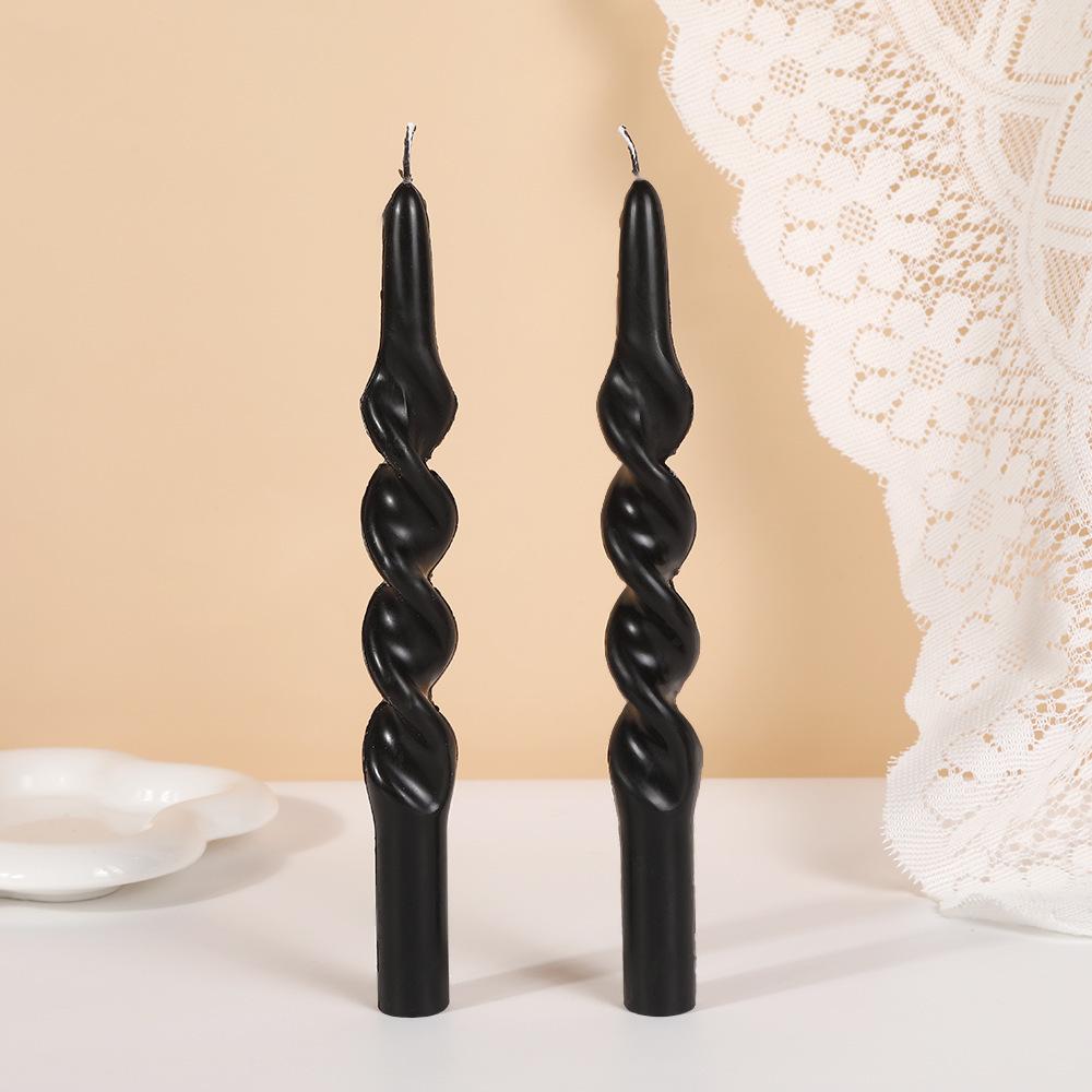 10-inch Classic Colorful Threaded Long Rod Candle Home Creative Odorless Twisting Rod Wax