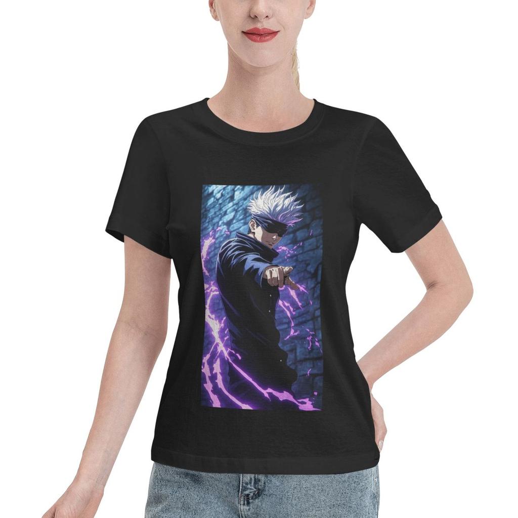 Satoru Gojo Anime Jujutsu Kaisen TShirt Women Short Sleeve T Shirts Crew Neck Clothing Cotton Summer Tees Streetwear