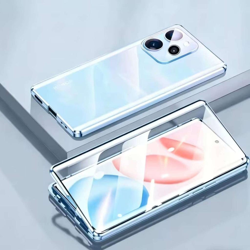Case for OPPO Reno 15 14 13 Pro F 5G with Double Sided Tempered-Glass & Metal Frame Phone Bumpers Full Lens Protection Cover