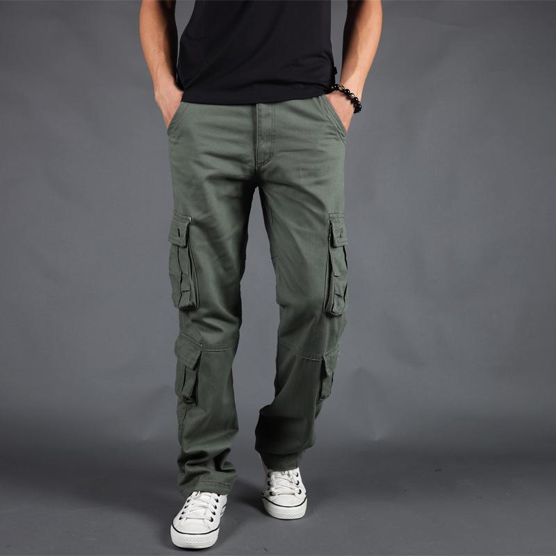 Men's Outdoor Multi-Pocket Loose Cargo Pants - Plus Size Cotton Straight Leg