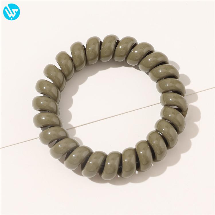 Women Spring Hair Ties Elastic Hair Band Custom Ponytail Holder Telephone Line Phone Cord Hair Ring