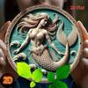 Metal Poster Wall Art Mermaid Wave 8x8 inch for Living Room