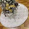 Nordic Simple White Long Pile Christmas Tree Skirt and Decor Set