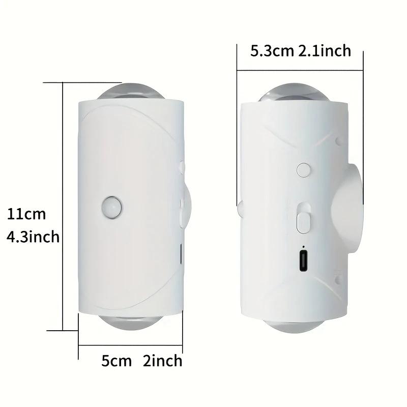 Luz Nocturna LED con Sensor de Movimiento Cambio de Color RGB Recargable por USB Inalámbrica Lámpara de Pared para Dormitorio Escaleras Pasillo Jardín Lámpara de Escalón Magnética