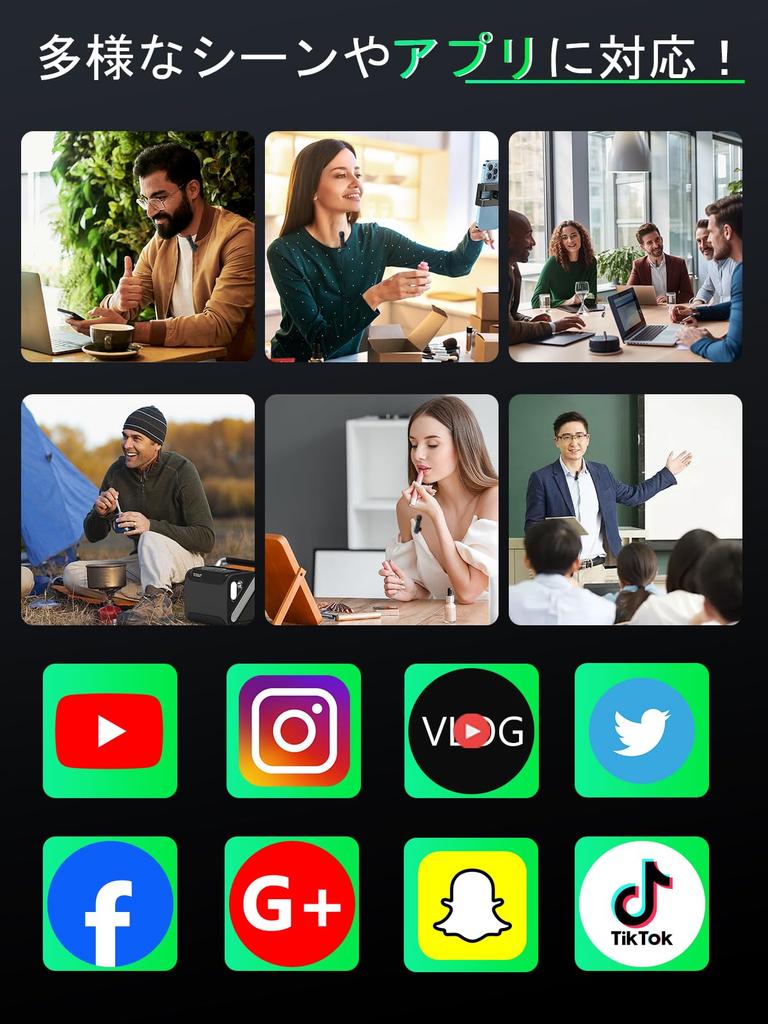 BILIWAL Wireless Lapel Microphone, Compatible with iPhone 5-14, iPad, and PC, Supports Simultaneous Use by Two People, Instant Connection, 5X LED Indi