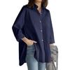 2024 Autumn Women's Solid Color Long Sleeve Irregular Lapel Shirt