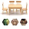 1/12 Dollhouse Accessories Table Furniture Toys Wooden Table Simulation Chair Doll House Decoration