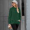 Women's Casual Color Pullover Hoodie with Drop Shoulders and Long Sleeves for Everyday Wear