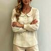 Women Long Sleeve Blouse Loose Fit Peter Pan Collar Shirt Breathable Puff Sleeve Top Casual Workwear